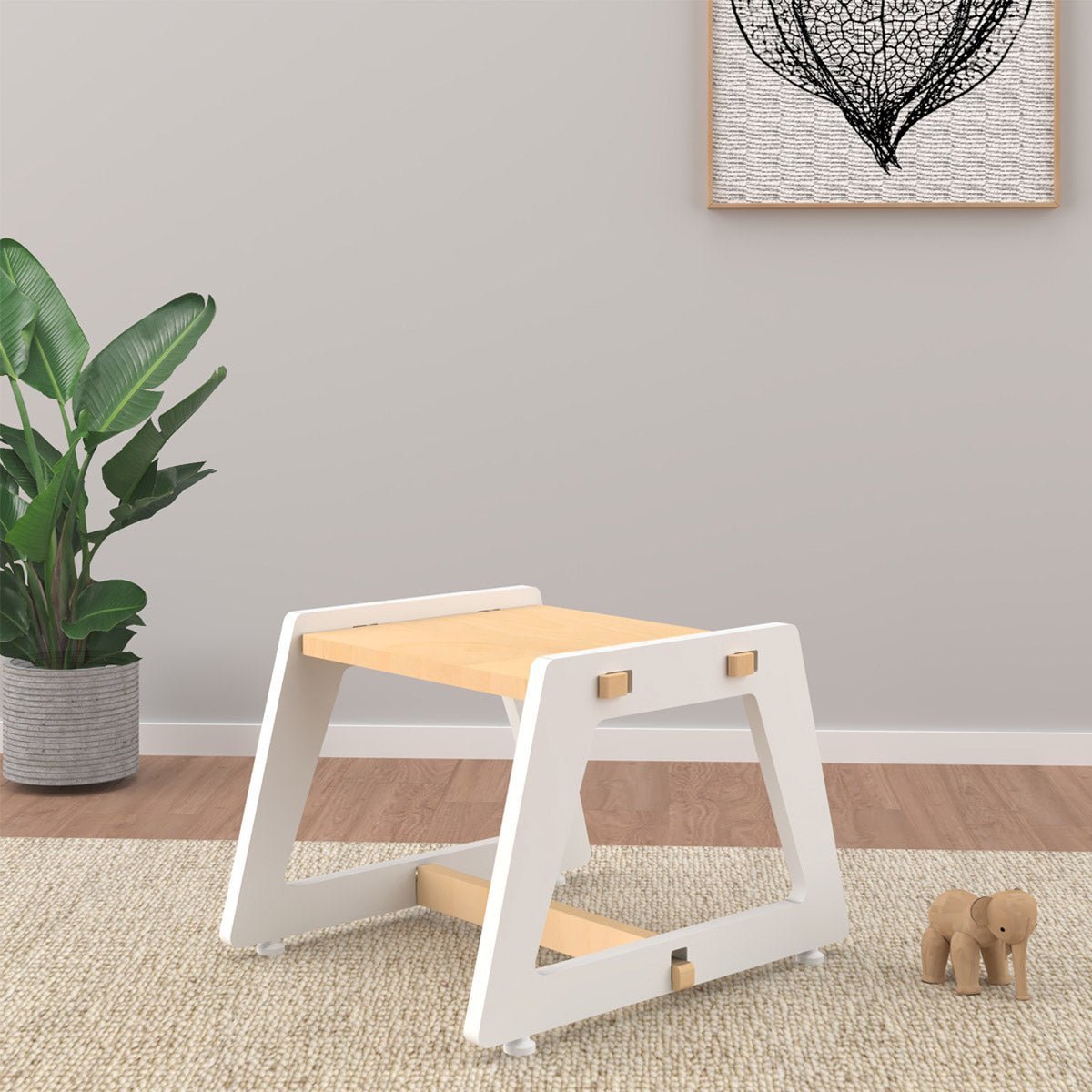 X&N Charcoal Chikku Stool - White - FG220918W