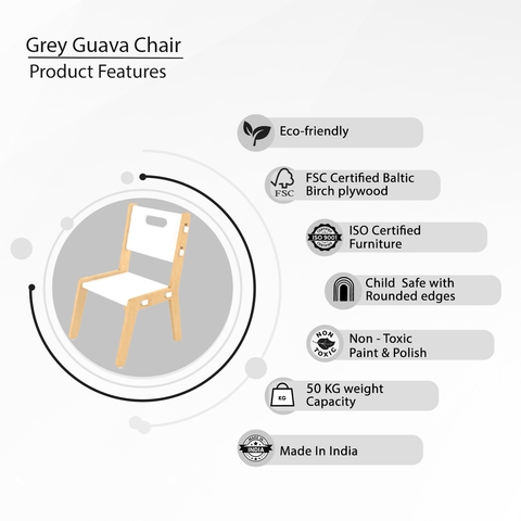 X&Y Grey Guava Chair - White - FG090918W