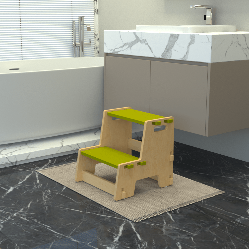 X&Y Maroon Apricot Step Stool - Green - FG330918G