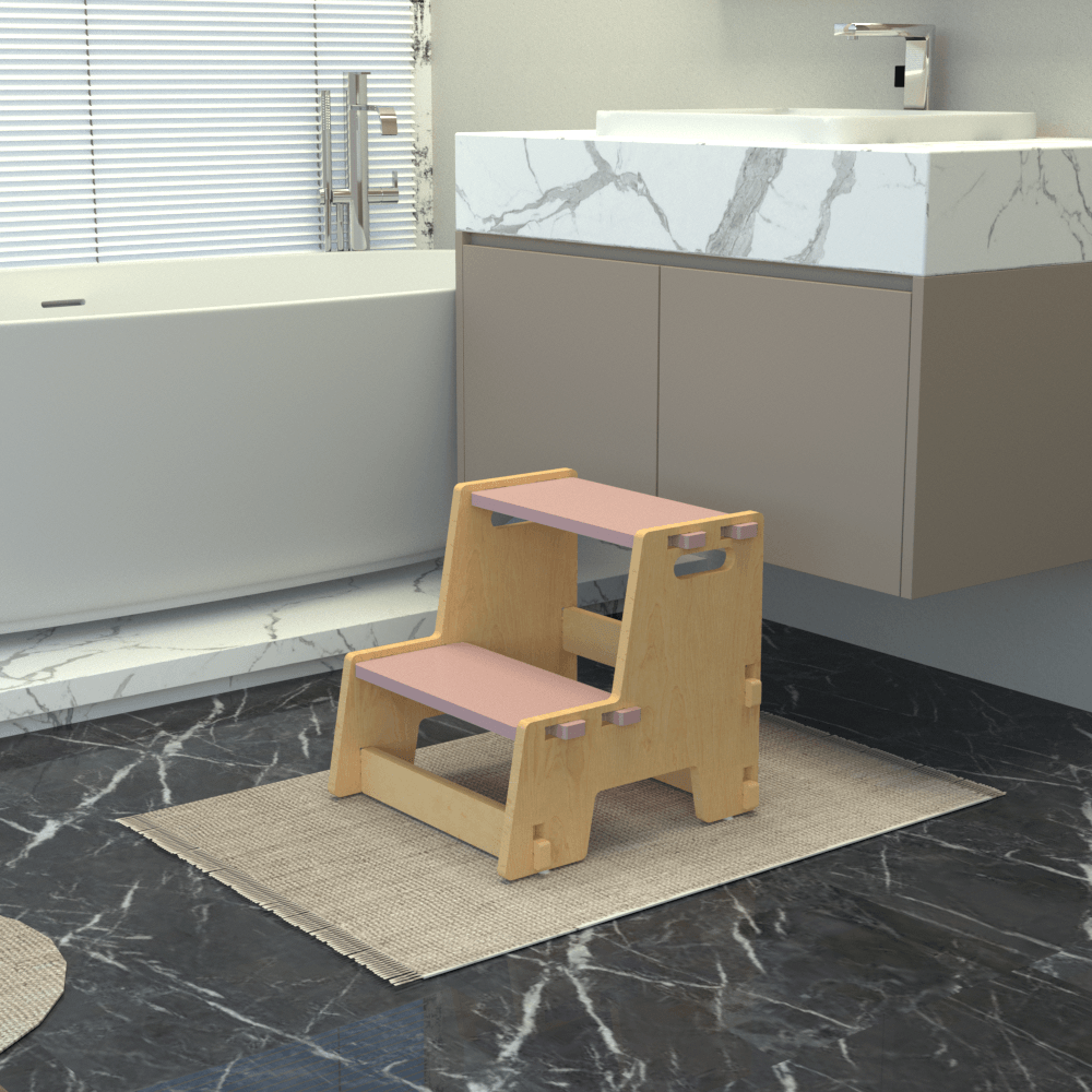 X&Y Maroon Apricot Step Stool - Pink - FG330918P