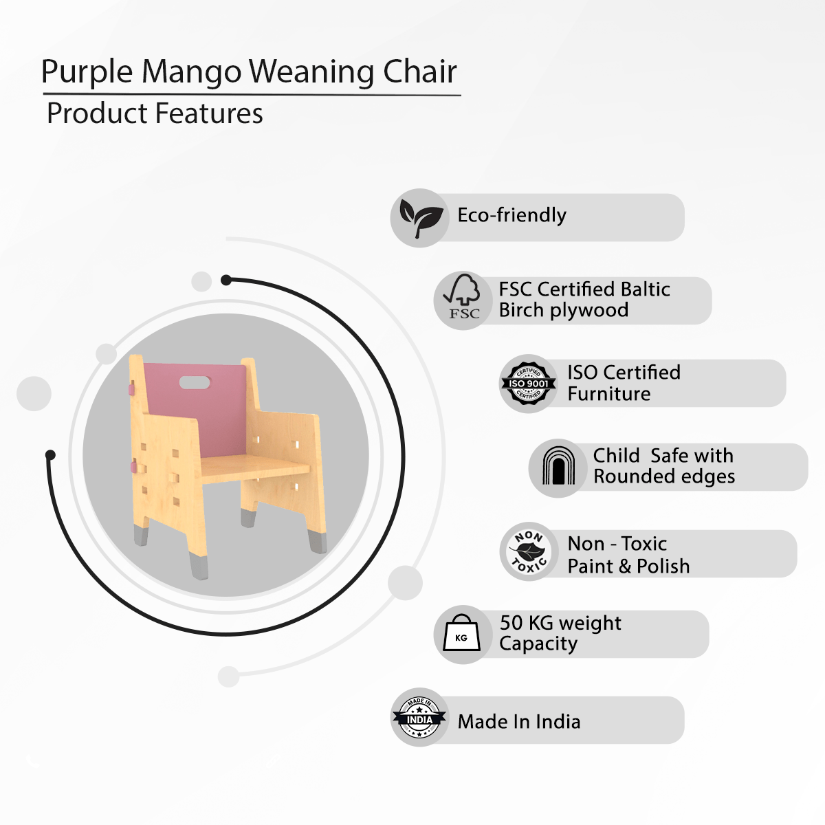 X&Y Purple Mango Weaning Chair - Pink - FG120918P