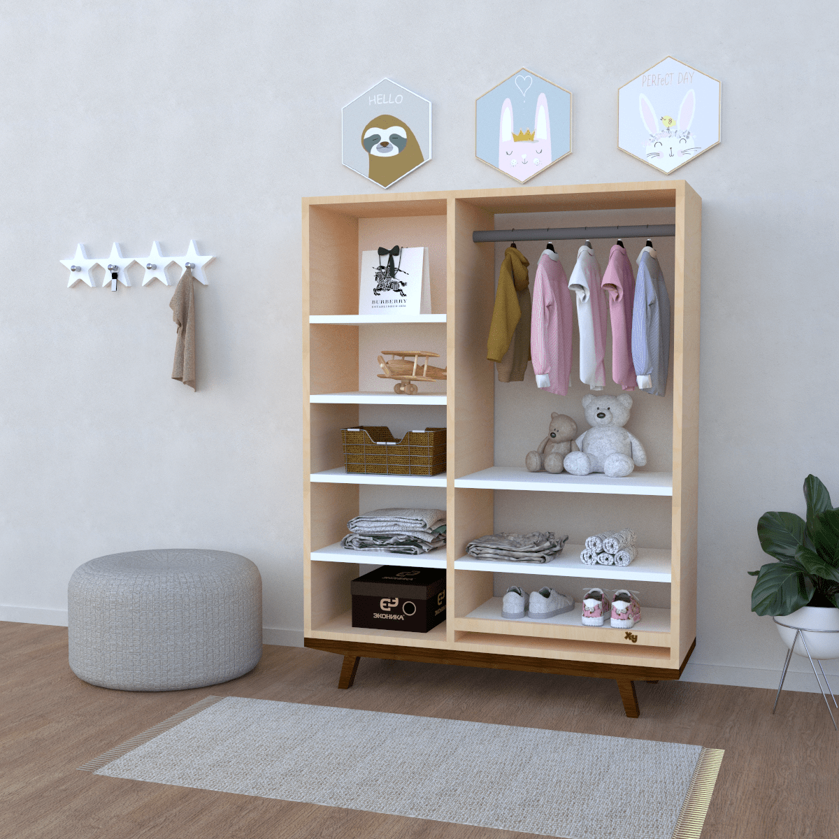 X&Y Purple Orchid Montessori Wardrobe - ES100918
