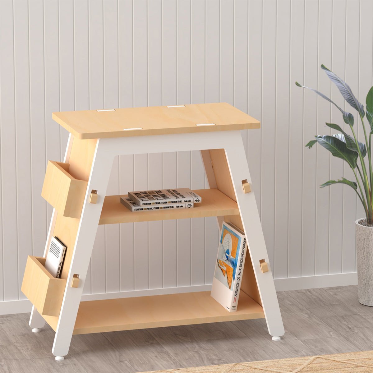 X&Y Red Pear Bookshelf - White - FG180918W