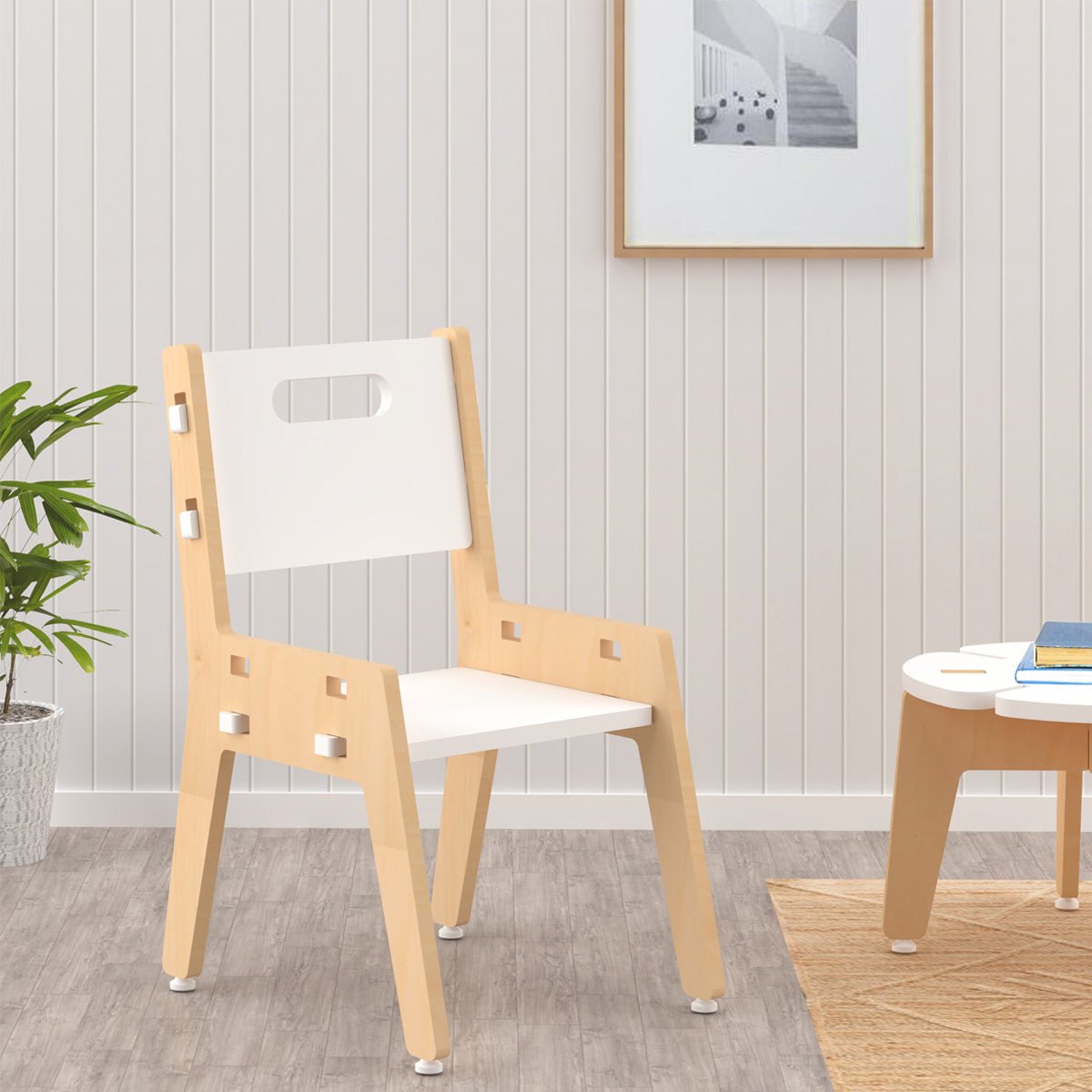 X&Y Silver Peach Chair - White - FG110918W