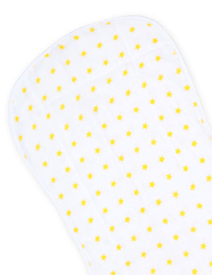 Yellow Star - Muslin Burp Cloth