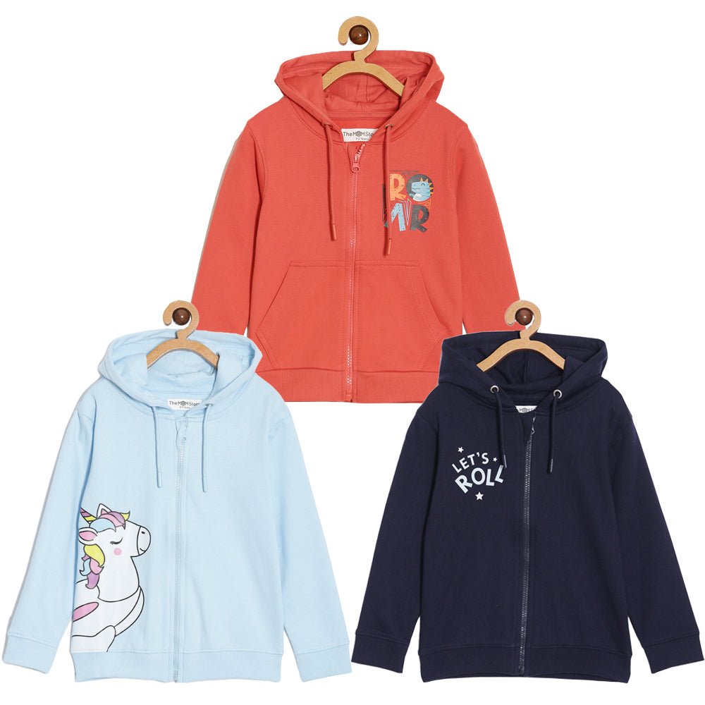 Zipper Jacket Combo Of 3- Lets Roll-Hear Me ROAR-Cool Unicorn - ZPJK3-AN-LHC-0-6
